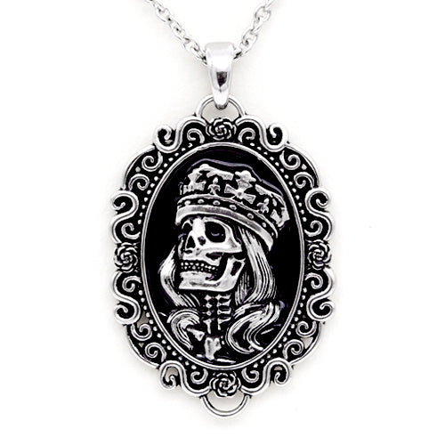 skeleton king portrait necklace