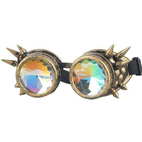 golden sunset cyber goth rave goggles