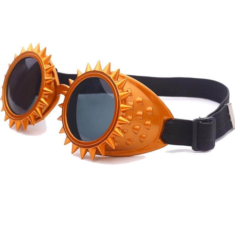 orange cyber goth rave goggles
