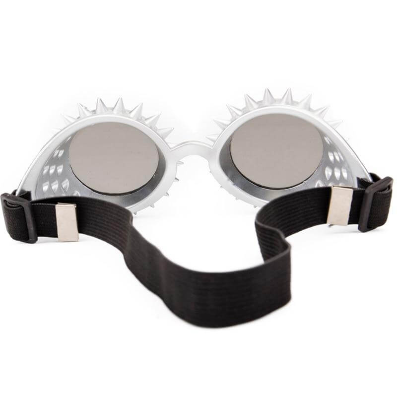 white cyber goth rave goggles