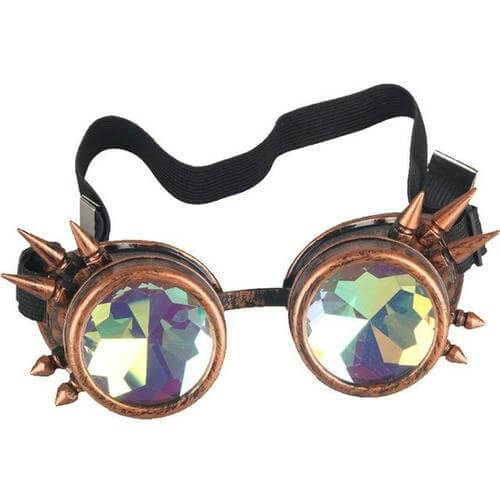 yellow and gold cyber goth rave goggles