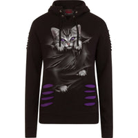 Thumbnail for gothic hoodie with kitten design