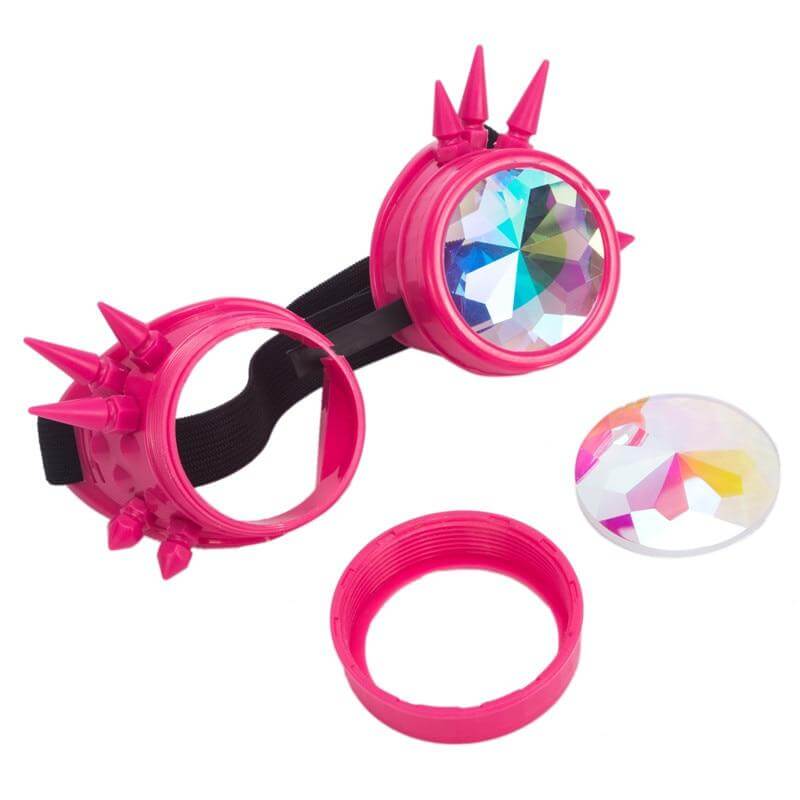 hot pink cyber goth rave goggles