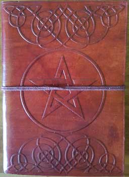 gothic leather pentagram notebook
