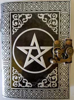 gothic pentagram leather diary