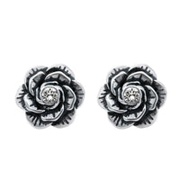 Thumbnail for flower earrings with a crystal in the center