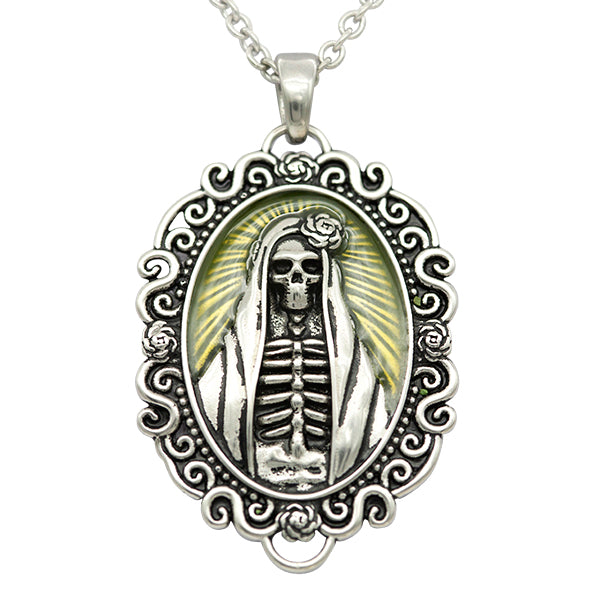 the madonna skeleton necklace
