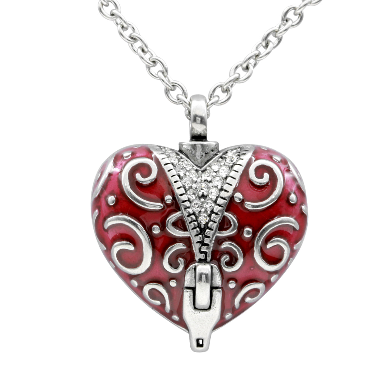zipper heart pendant necklace