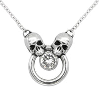Thumbnail for twin skull crystal necklace