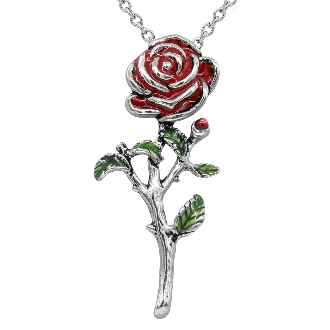 red rose pendant necklace