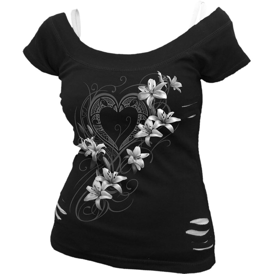 white flower shirt for women