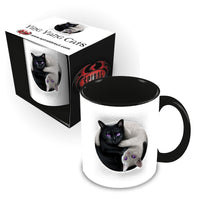 Thumbnail for ying yang goth cat ceramic mug