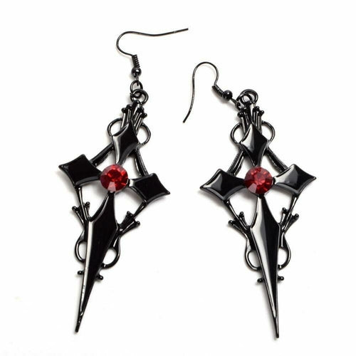 goth cross earrings