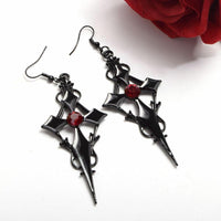 Thumbnail for black gothic cross earrings