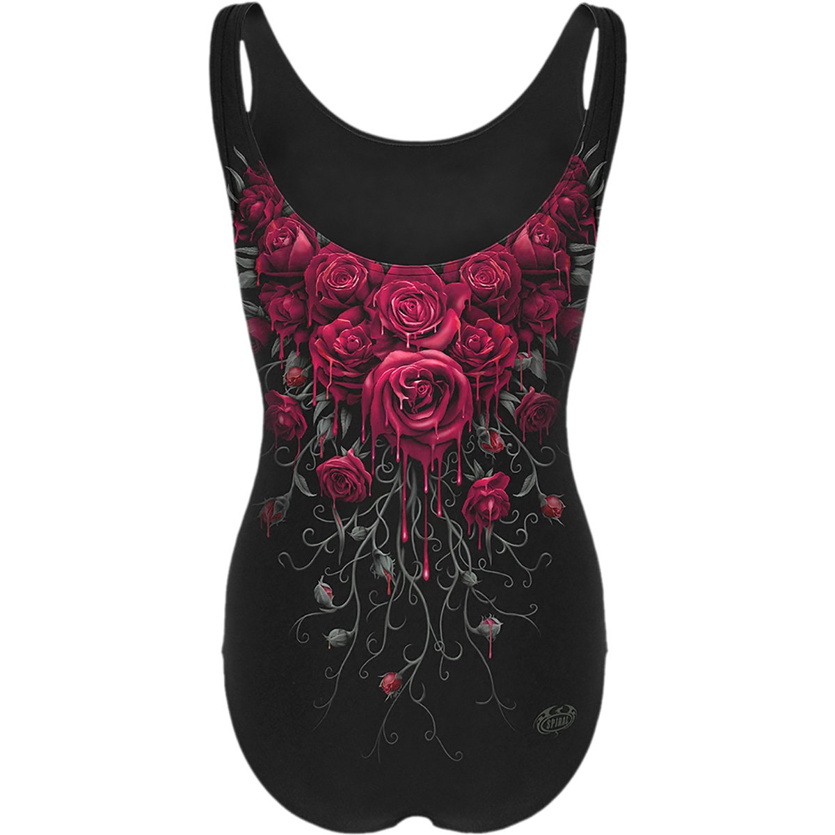 blood rose one piece bathing suit