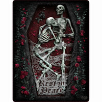 Thumbnail for lovers embrace skeletons gothic fleece blanket