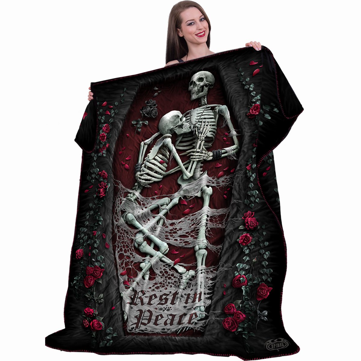 eternal lovers skeletons fleece blanket