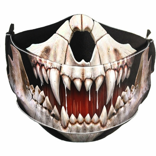 canine skull unisex gothic face mask