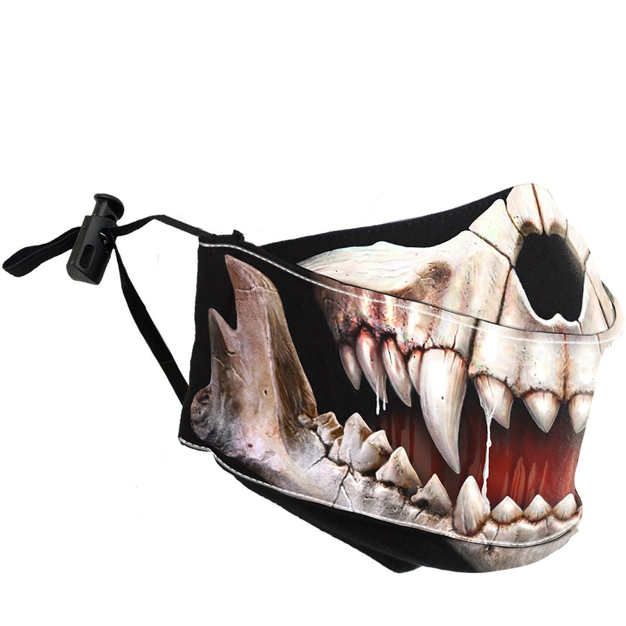 dog skull unisex gothic face mask