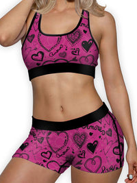 Thumbnail for punk hearts pink ellie sports bra