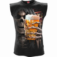 Thumbnail for sleeveless black t-shirt for men with skull design