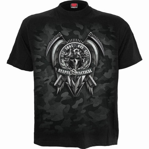tactical reaper black t-shirt for men front view