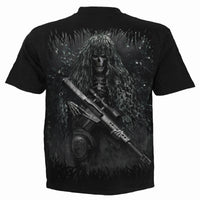 Thumbnail for black t-shirt for men with tactical grim reaper design back view