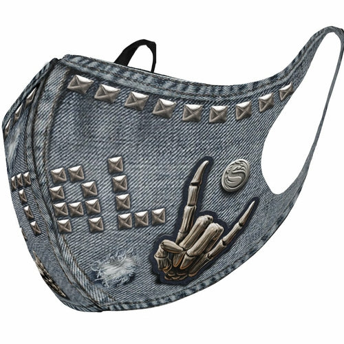 punk rock death metal mock denim protective face mask