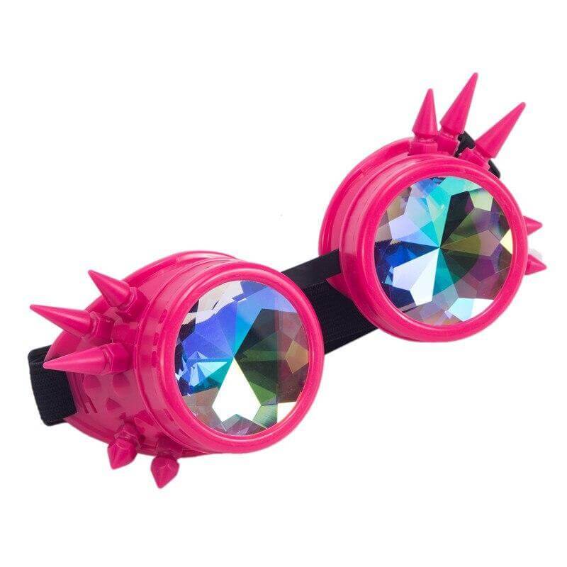 bright pink cyber goth rave goggles