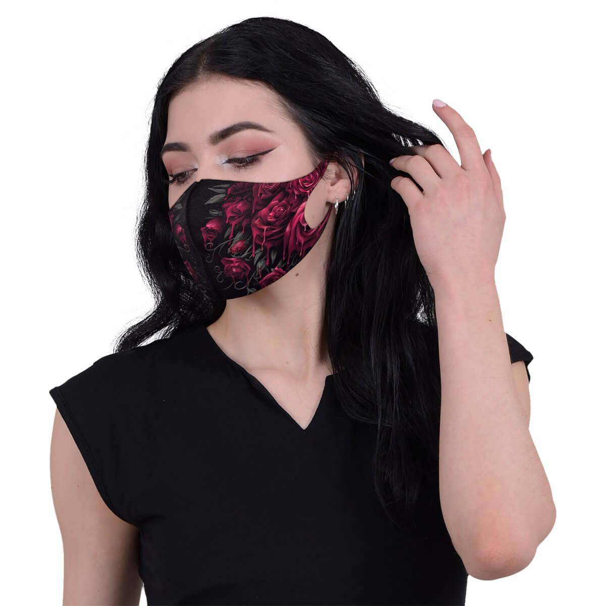 blood rose gothic face mask