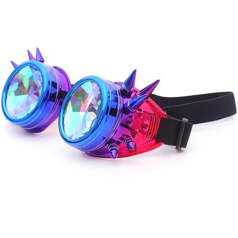 purple ice and blue cyber goth rave goggles