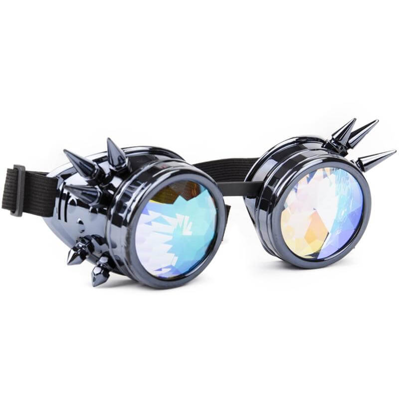 silver style cyber goth rave goggles