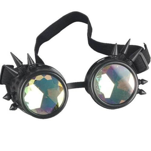 black as night cyber goth rave goggles