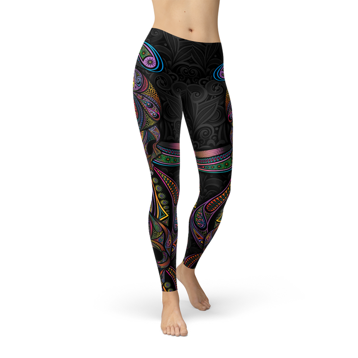 Sugar Skull Leggings, Goth Workout Clothes