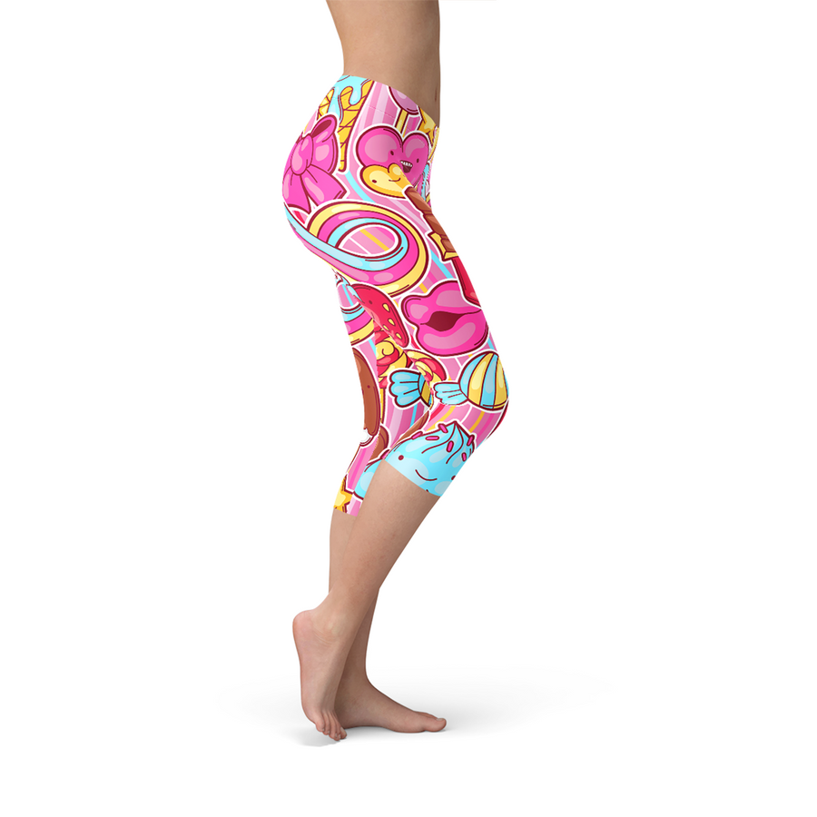 pastel goth capri leggings