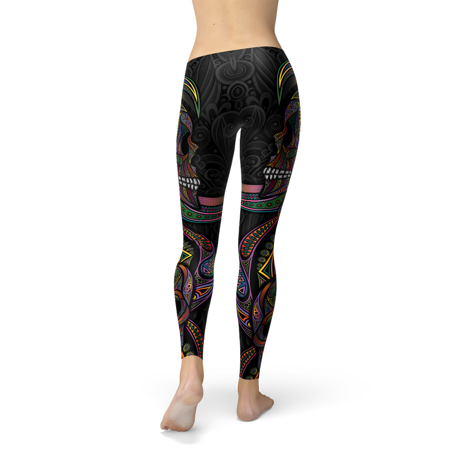 sugar skull yoga pants