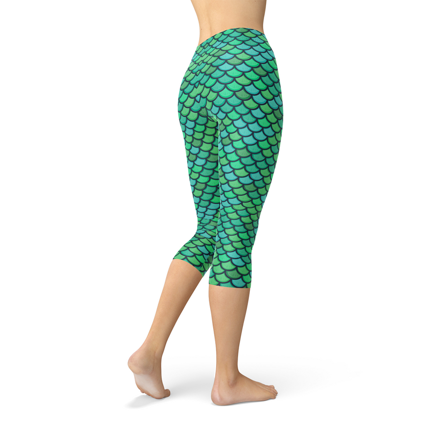 emerald mermaid scale leggings