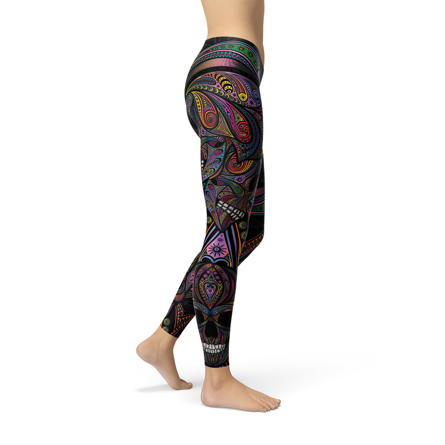 sugar skull leggings for women