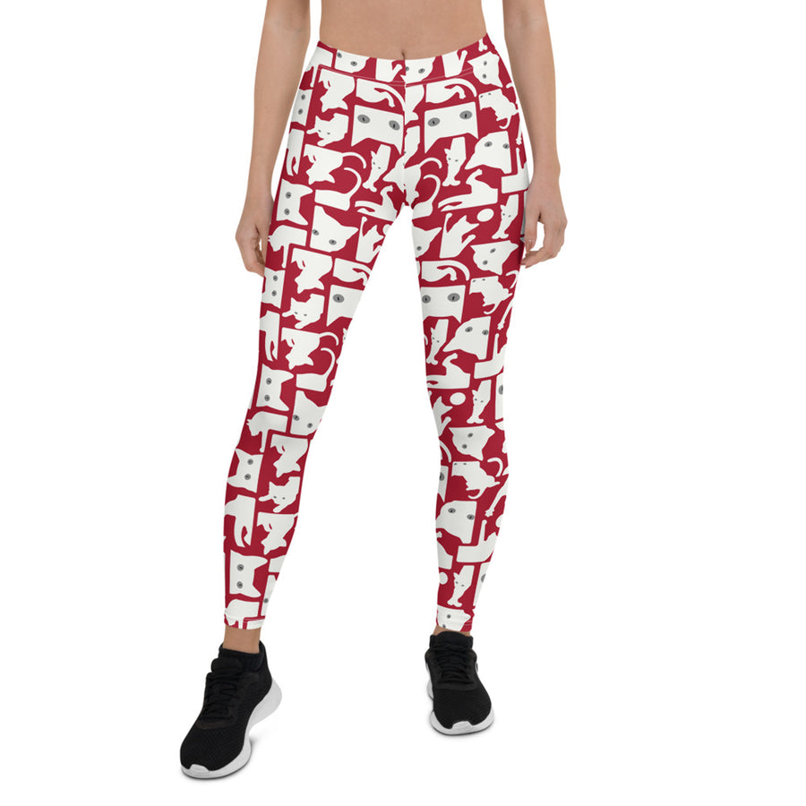 white cat leggings