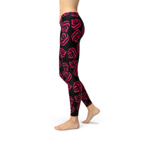 Thumbnail for red rose yoga pants