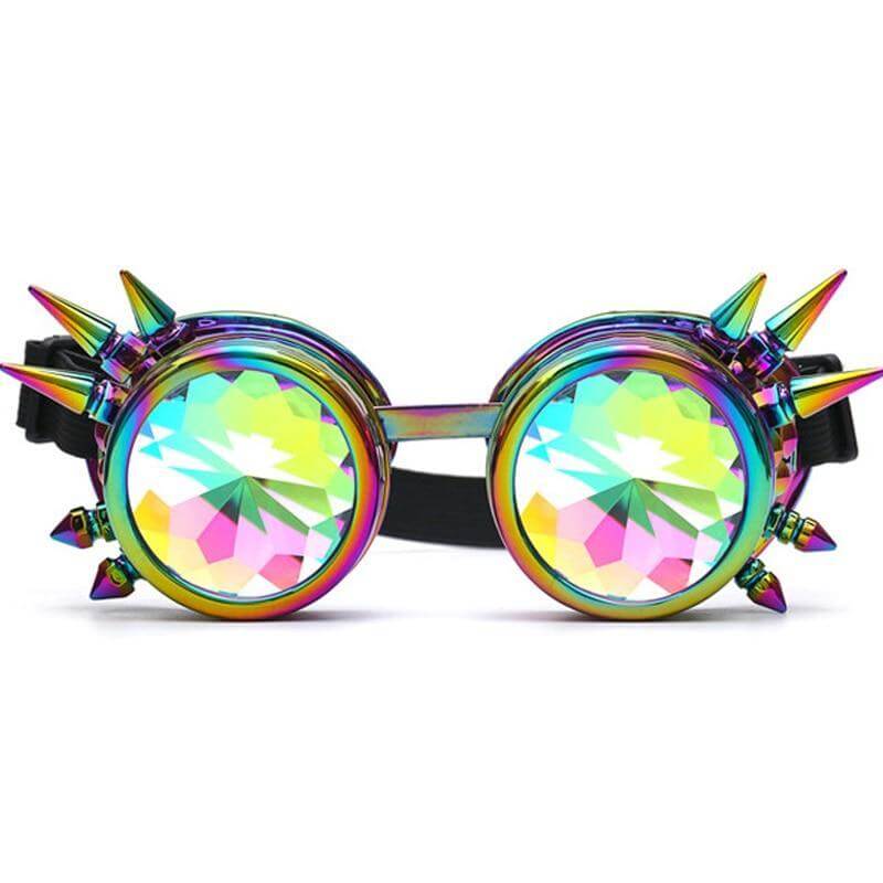 multicolored super cyber goth rave goggles