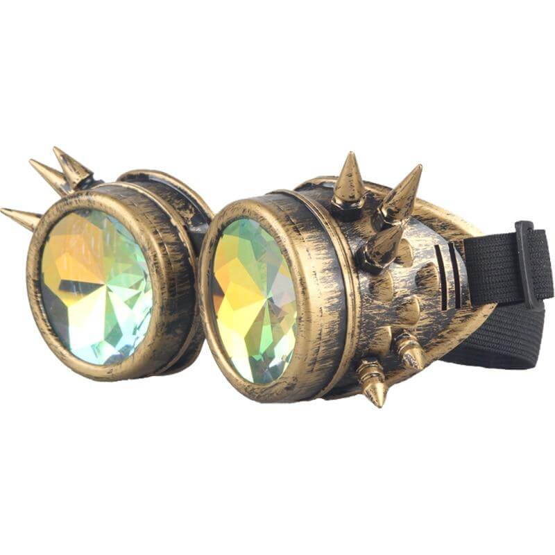 gold cyber goth rave goggles