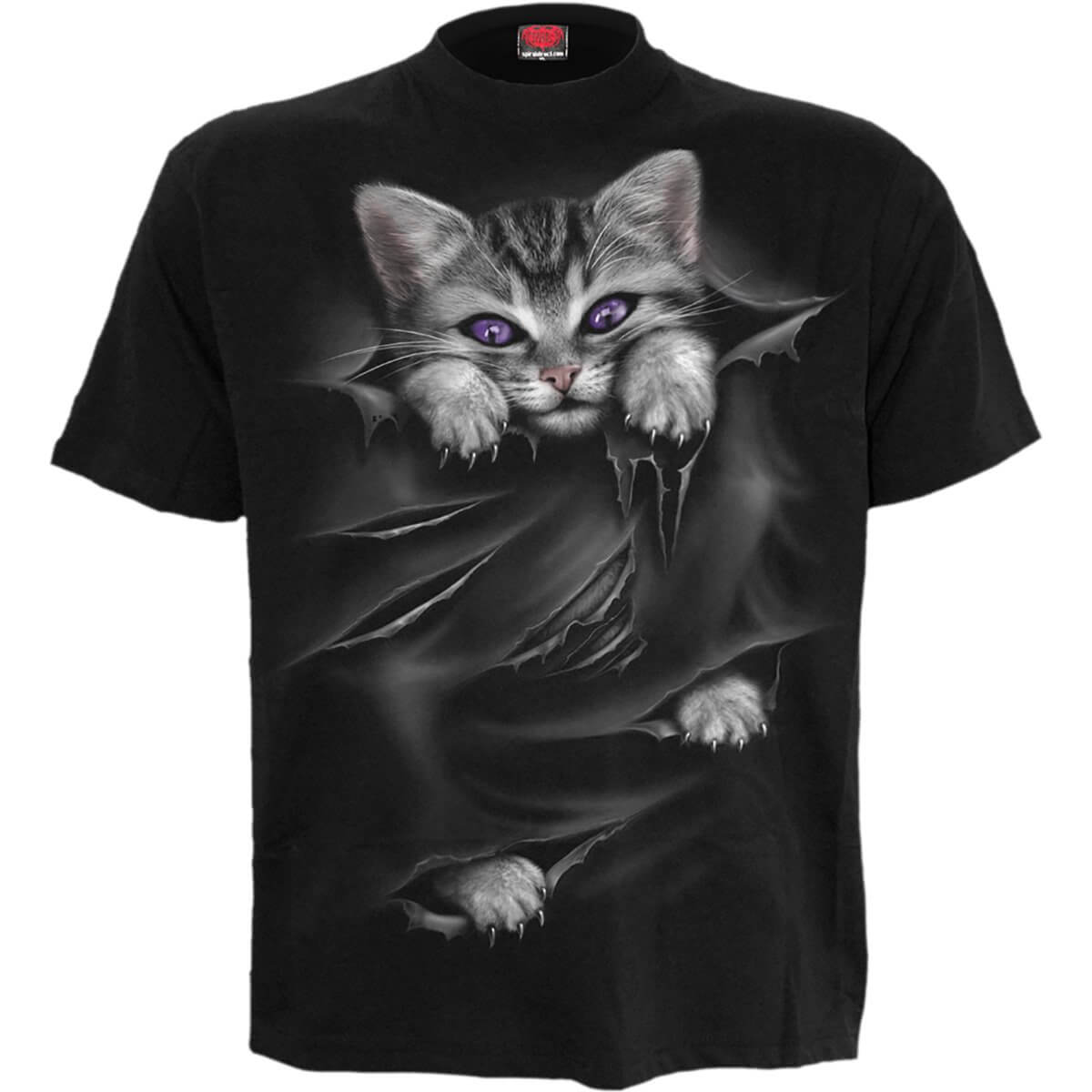 gothic t shirt with kitten design