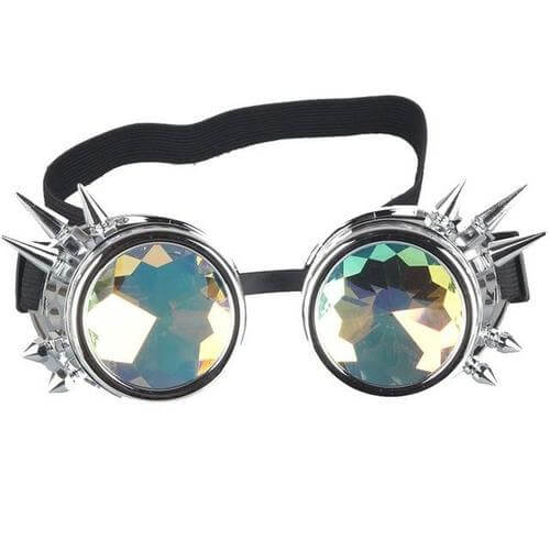 white and grey cyber goth rave goggles