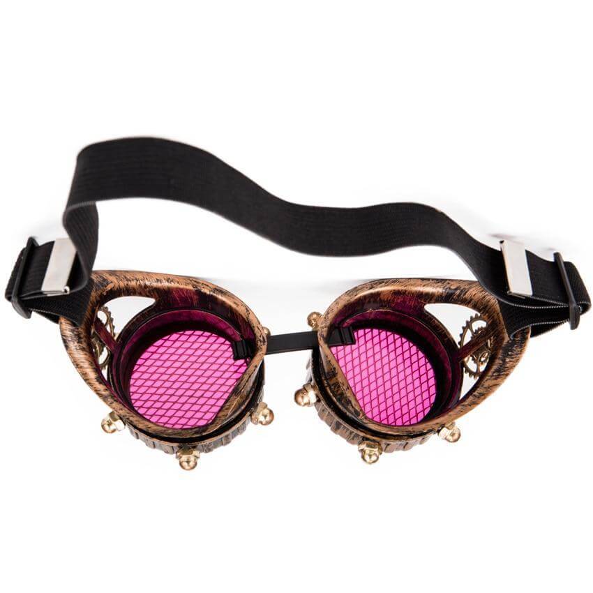 neon pink cyber goth rave goggles
