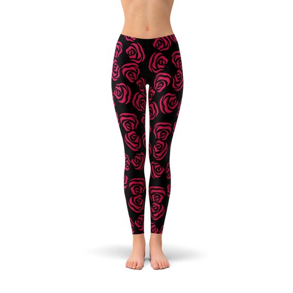 red rose leggings