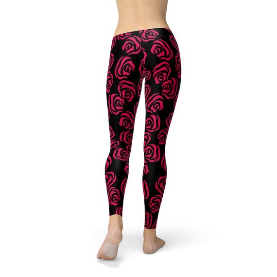 red rose black tights for women