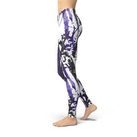 Thumbnail for blue charcoal marker activewear leggings