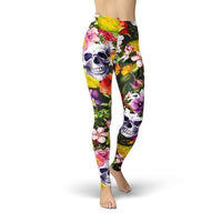 Thumbnail for leggings with skulls and roses