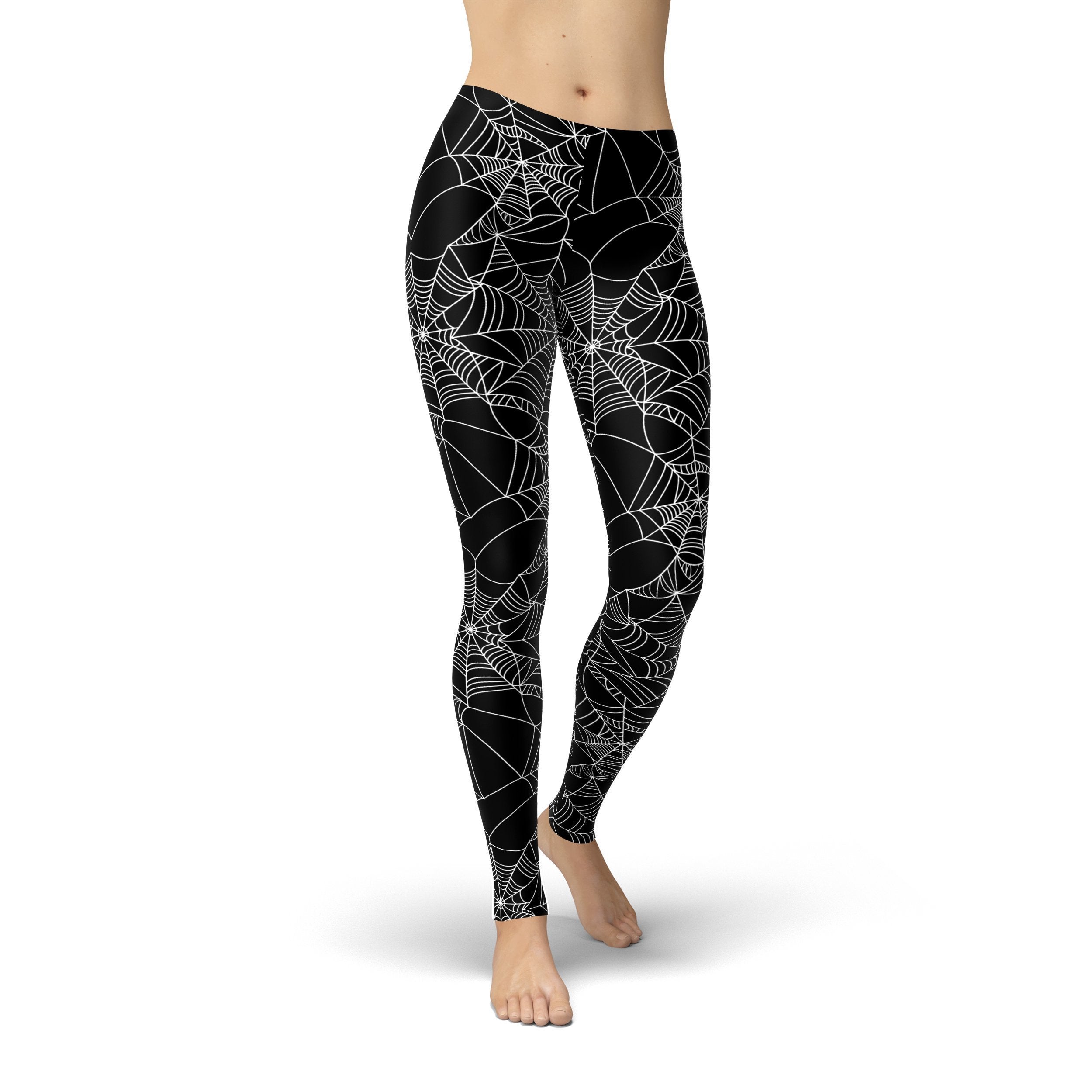 Spiderweb Leggings Women, Halloween Spider Goth Printed Yoga Pants Cute  Graphic Workout Gym Fun Designer Tights Gift